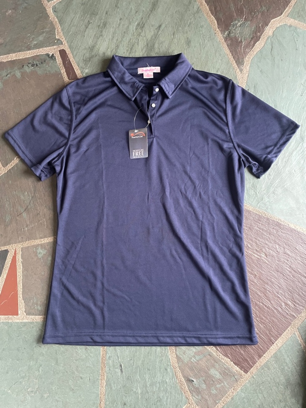 NWT Women's Navy Short-Sleeve Polo Shirt